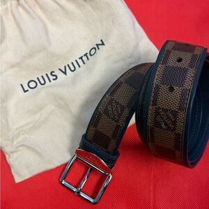 Louis Vuitton Brown Checkered Men's Belt
